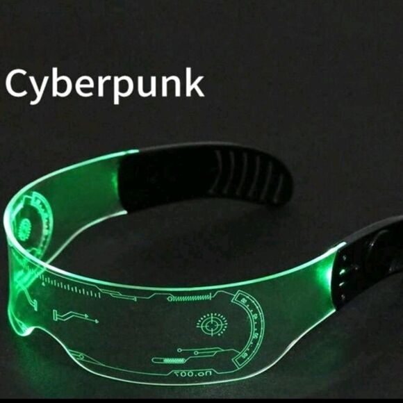 Colorful Cyberpunk LED Light Up Party Rave Eye Glasses - Picture 7 of 10